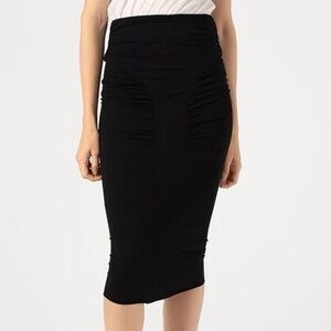 James Perse Shirred Black Stretchy Pencil Skirt Small NWT